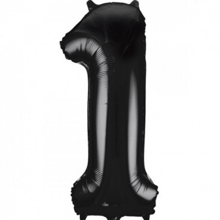Black Giant Number Supershape Foil Balloons - Numbers 0 - 9 - Inflated