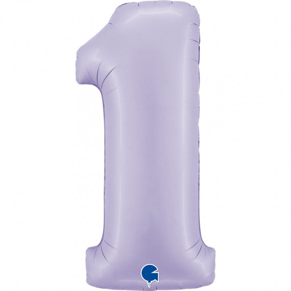 Lilac Giant Number Supershape Foil Balloons - Numbers 0 - 9 - Inflated