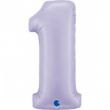 Lilac Giant Number Supershape Foil Balloons - Numbers 0 - 9 - Inflated