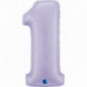 Lilac Giant Number Supershape Foil Balloons - Numbers 0 - 9 - Inflated