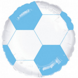 Light Blue Football Round Foil Balloon - Inflated