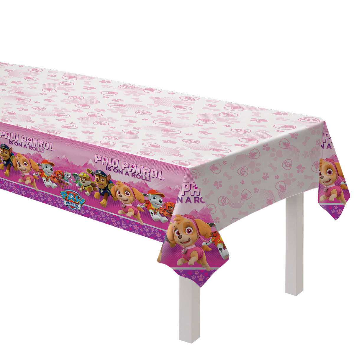 Paw Patrol Pink Plastic Tablecover