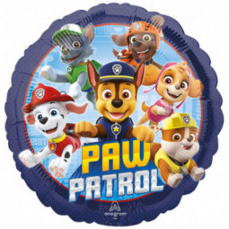 Paw Patrol Blue Happy Birthday Foil Balloon - Inflated