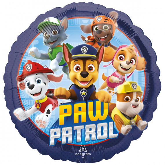 Paw Patrol Blue Happy Birthday Foil Balloon - Inflated Paw Patrol Blue Happy Birthday Foil Balloon - Inflated