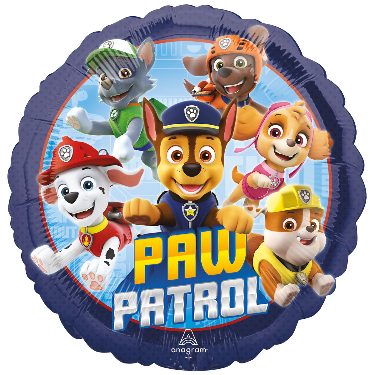 Paw Patrol Blue Happy Birthday Foil Balloon - Inflated Paw Patrol Blue Happy Birthday Foil Balloon - Inflated