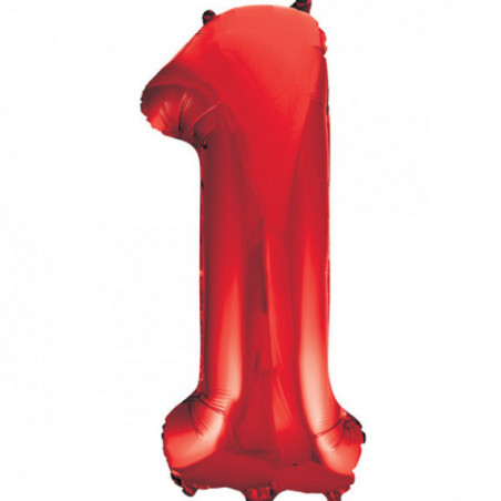 Red Giant Number Supershape Foil Balloons - Numbers 0 - 9 - Inflated