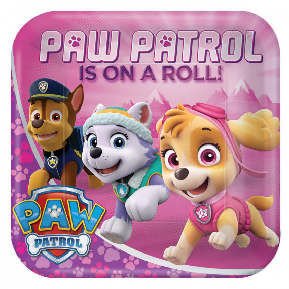 Paw Patrol Pink Paper Plates