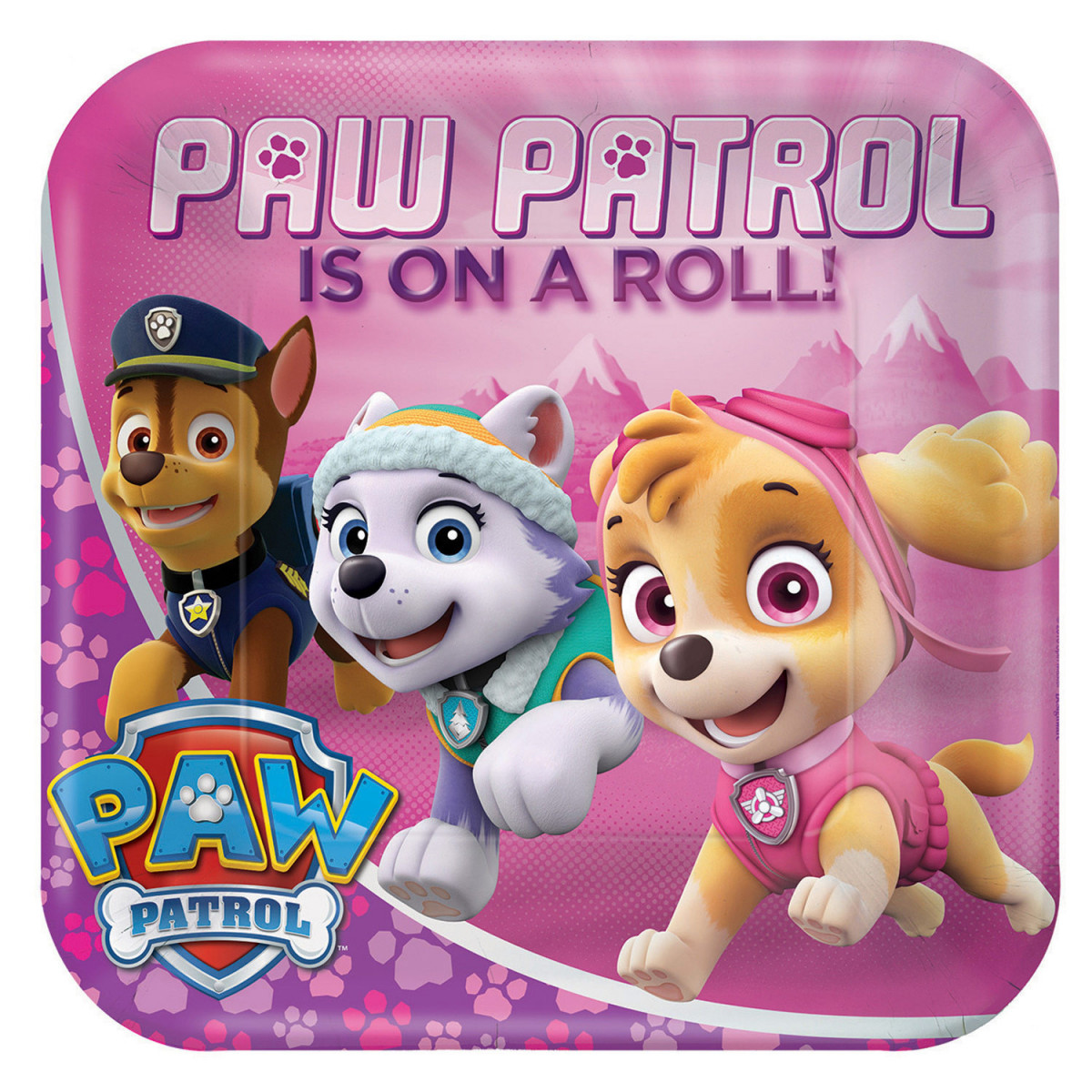 Paw Patrol Pink Paper Plates