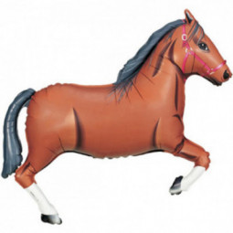 Dark Brown Horse SuperShape Foil Balloon - Inflated