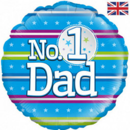 Number 1 Dad Foil Balloon - Inflated