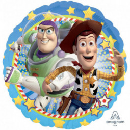 Toy Story Woody and Buzz Round Foil Balloon - Inflated