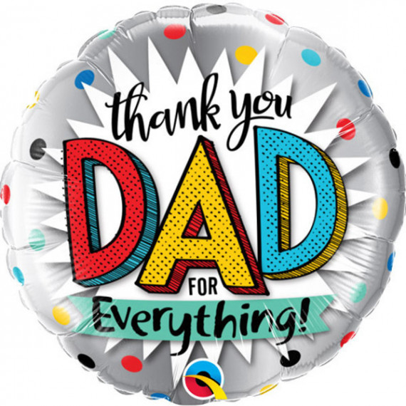 Thank You Dad Foil Balloon - Inflated Thank You Dad Foil Balloon - Inflated