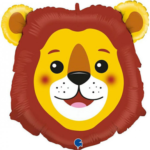 Lion Head SuperShape Foil Balloon - Inflated Lion Head SuperShape Foil Balloon - Inflated