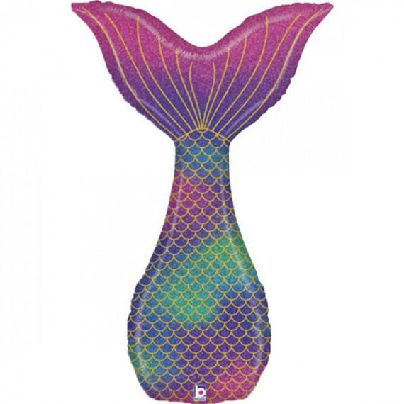 Mermaid Tail Supershape Foil Balloon - Inflated Mermaid Tail Supershape Foil Balloon - Inflated