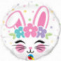 Easter Bunny Face Round Foil Balloon - Inflated Easter Bunny Face Round Foil Balloon - Inflated