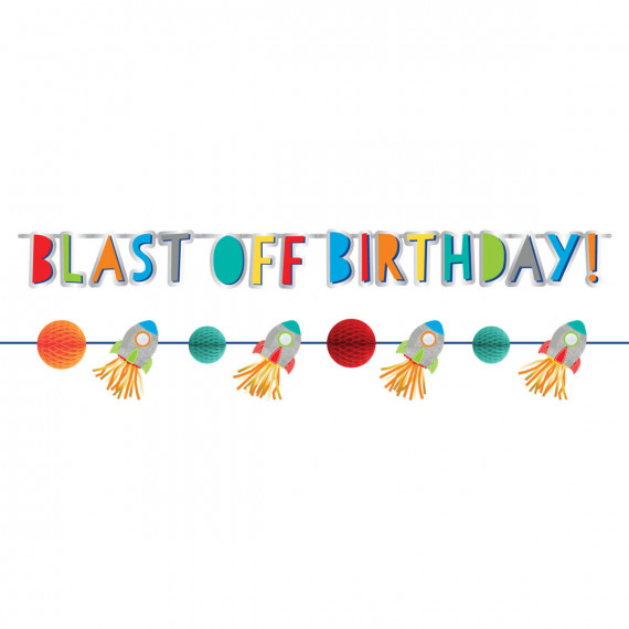 Blast Off Happy Birthday Banner Kit