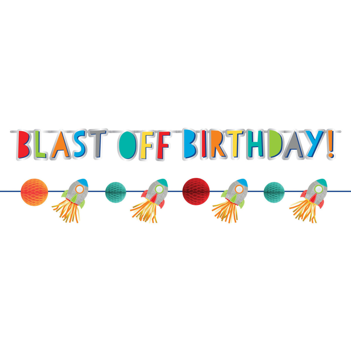 Blast Off Happy Birthday Banner Kit