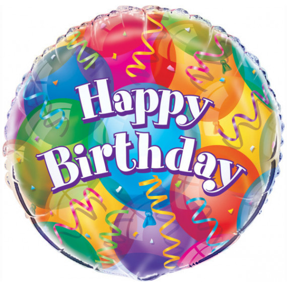 Brilliant Birthday Round Foil Balloon - Inflated