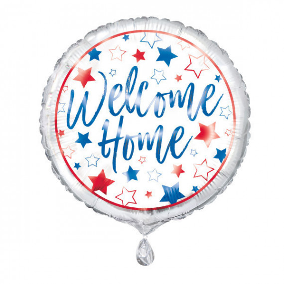 Welcome Home Round Foil Balloon - Inflated Welcome Home Round Foil Balloon - Inflated