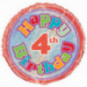 4th Birthday Round Foil Balloon - Inflated
