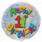 11th Birthday Round Foil Balloon - Inflated