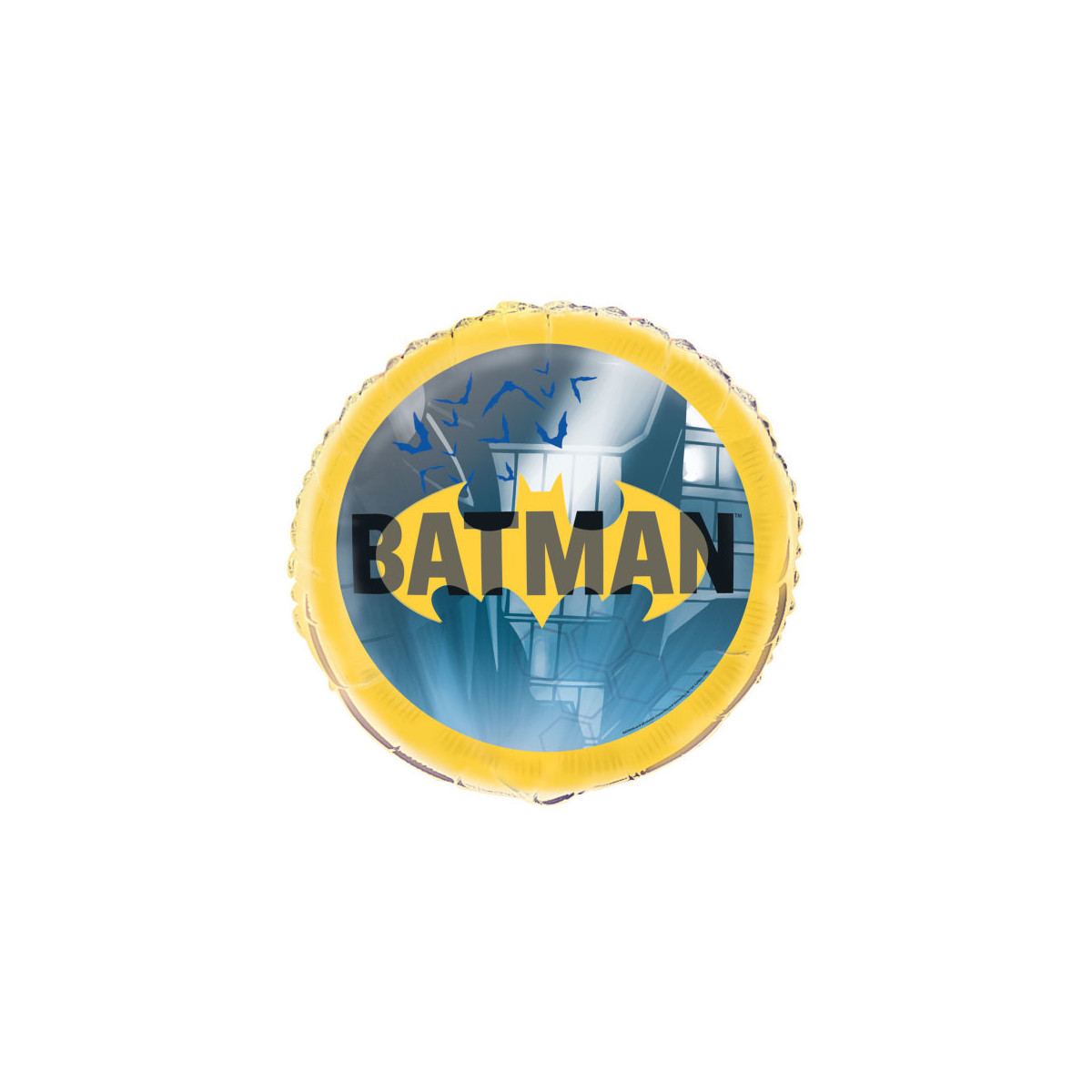 Batman Round Foil Balloon - Inflated Batman Round Foil Balloon - Inflated