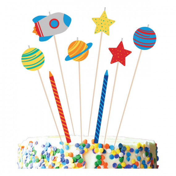 Blast Off Space Birthday Candles
