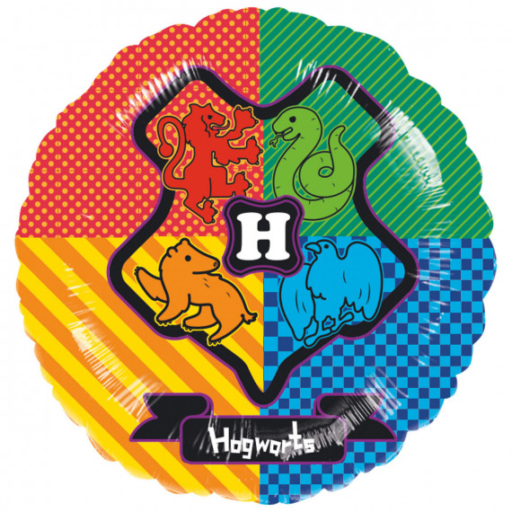 Harry Potter Hogwarts Round Foil Balloon - Inflated Harry Potter Hogwarts Round Foil Balloon - Inflated