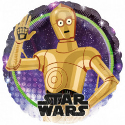 Star Wars C-3PO Round Foil Balloon - Inflated