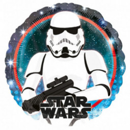 Star Wars Storm Trooper Round Foil Balloon - Inflated