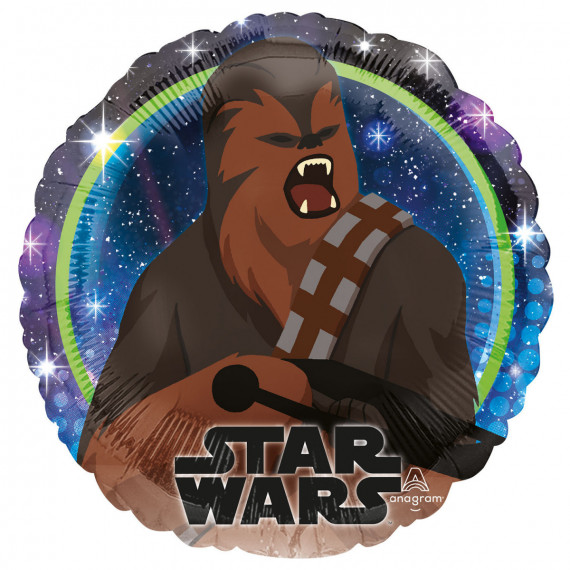 Star Wars Chewbacca Round Foil Balloon - Inflated