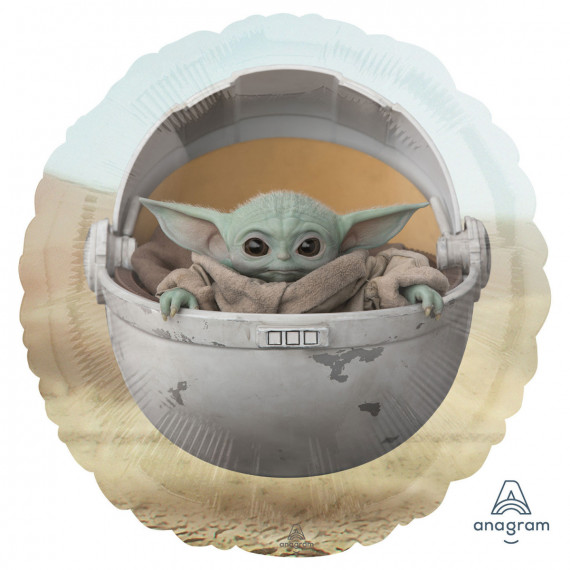 The Mandalorian Baby Yoda Round Foil Balloon - Inflated The Mandalorian Baby Yoda Round Foil Balloon - Inflated