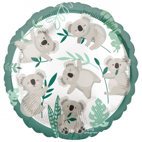 Koala Round Foil Balloon - Inflated