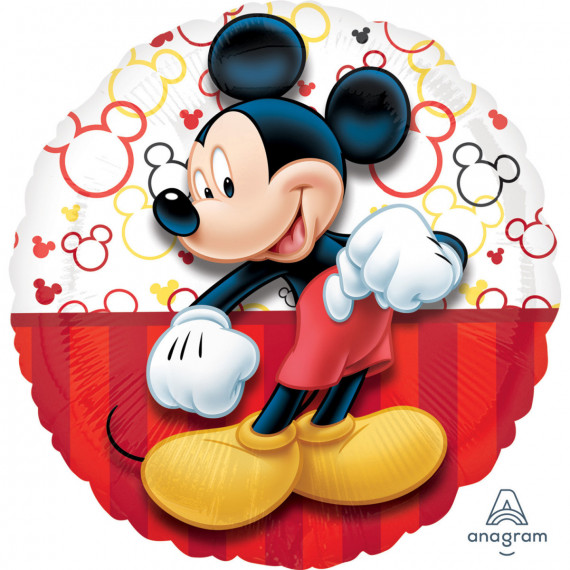 Mickey Mouse Round Foil Balloon - Inflated