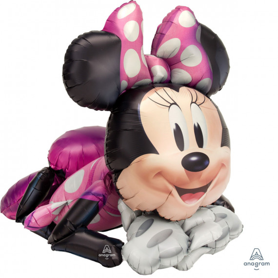 Minnie Mouse Airwalker Foil Balloon - Inflated Minnie Mouse Airwalker Foil Balloon - Inflated