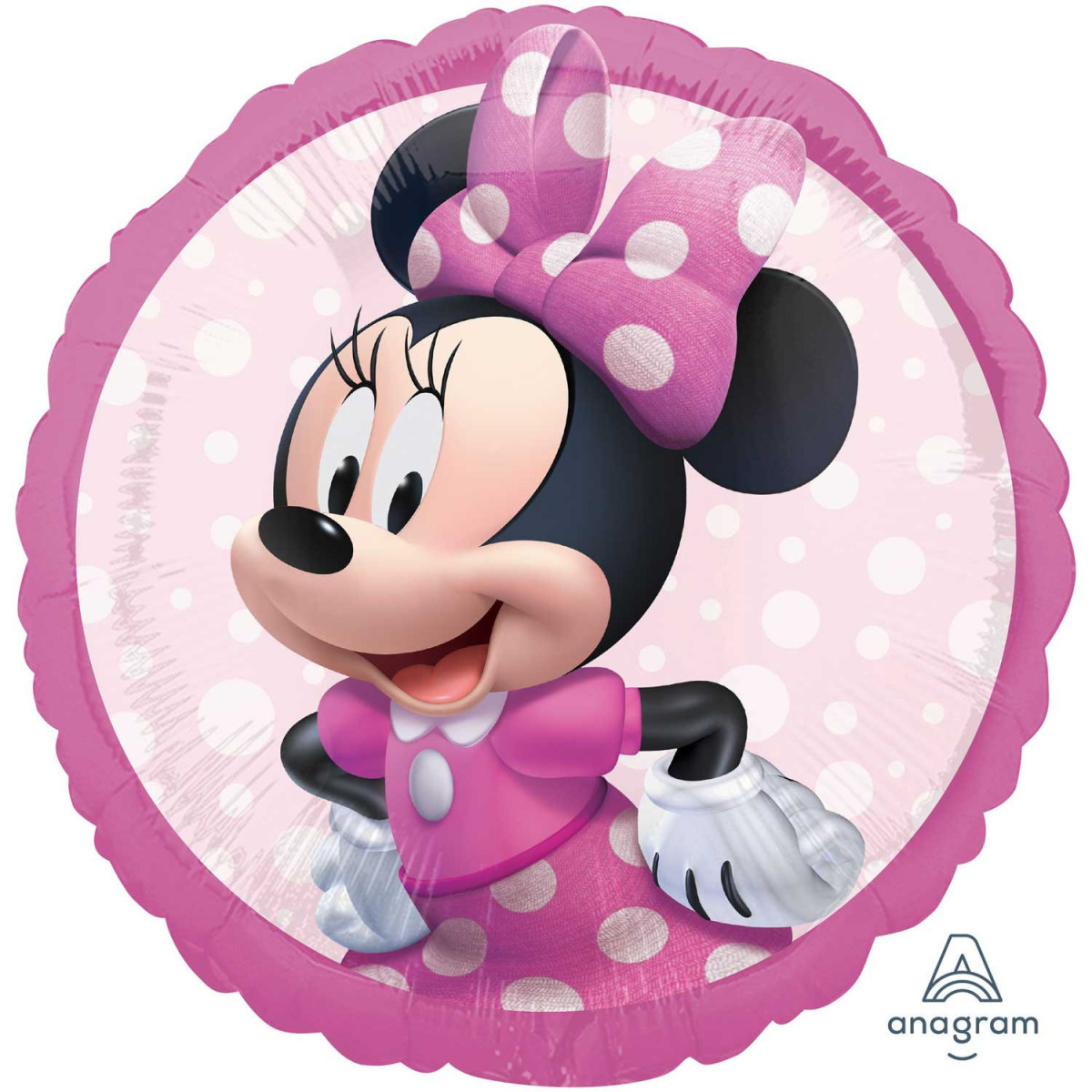 Minnie Mouse Forever Round Foil Balloon - Inflated
