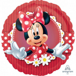 Minnie Mouse Round Foil Balloon - Inflated