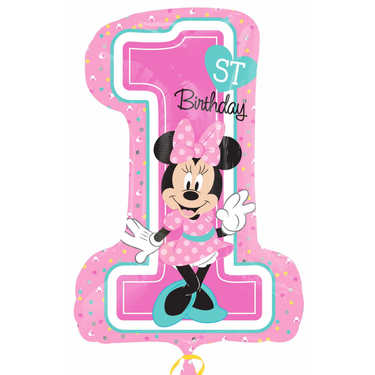 Minnie Mouse 1st Birthday Supershape Foil Balloon - Inflated