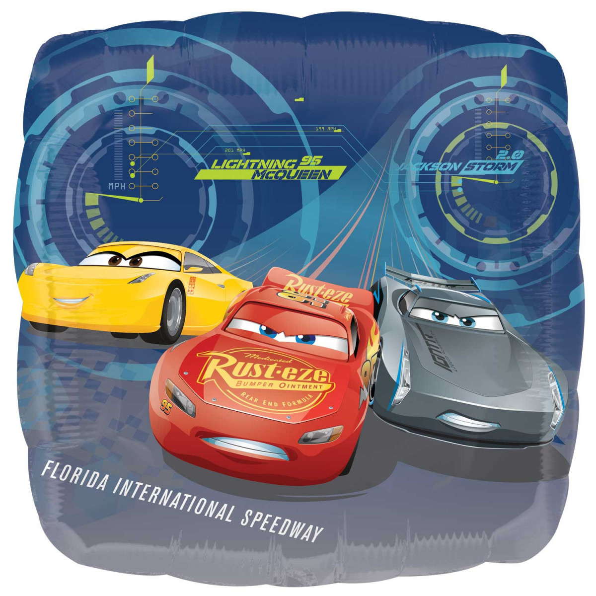 Cars 3 Square Foil Balloon - Inflated Cars 3 Square Foil Balloon - Inflated