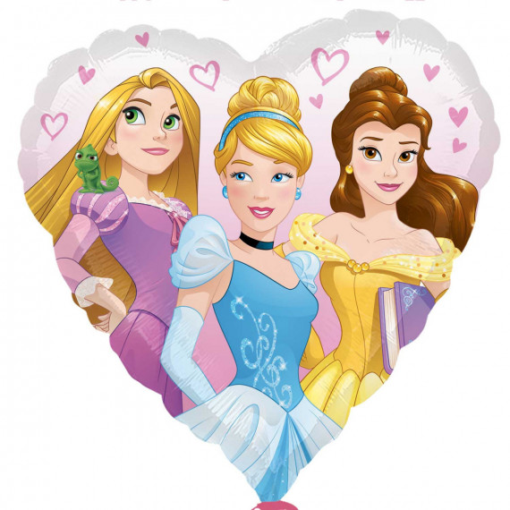 Disney Princess Heart Foil Balloon - Inflated Disney Princess Heart Foil Balloon - Inflated
