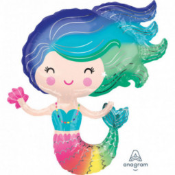 Mermaid Supershape Foil Balloon - Inflated