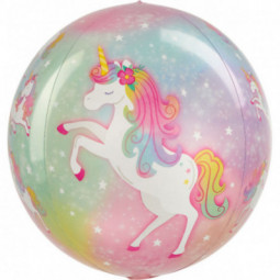 Enchanted Unicorn Orbz Balloon - Inflated