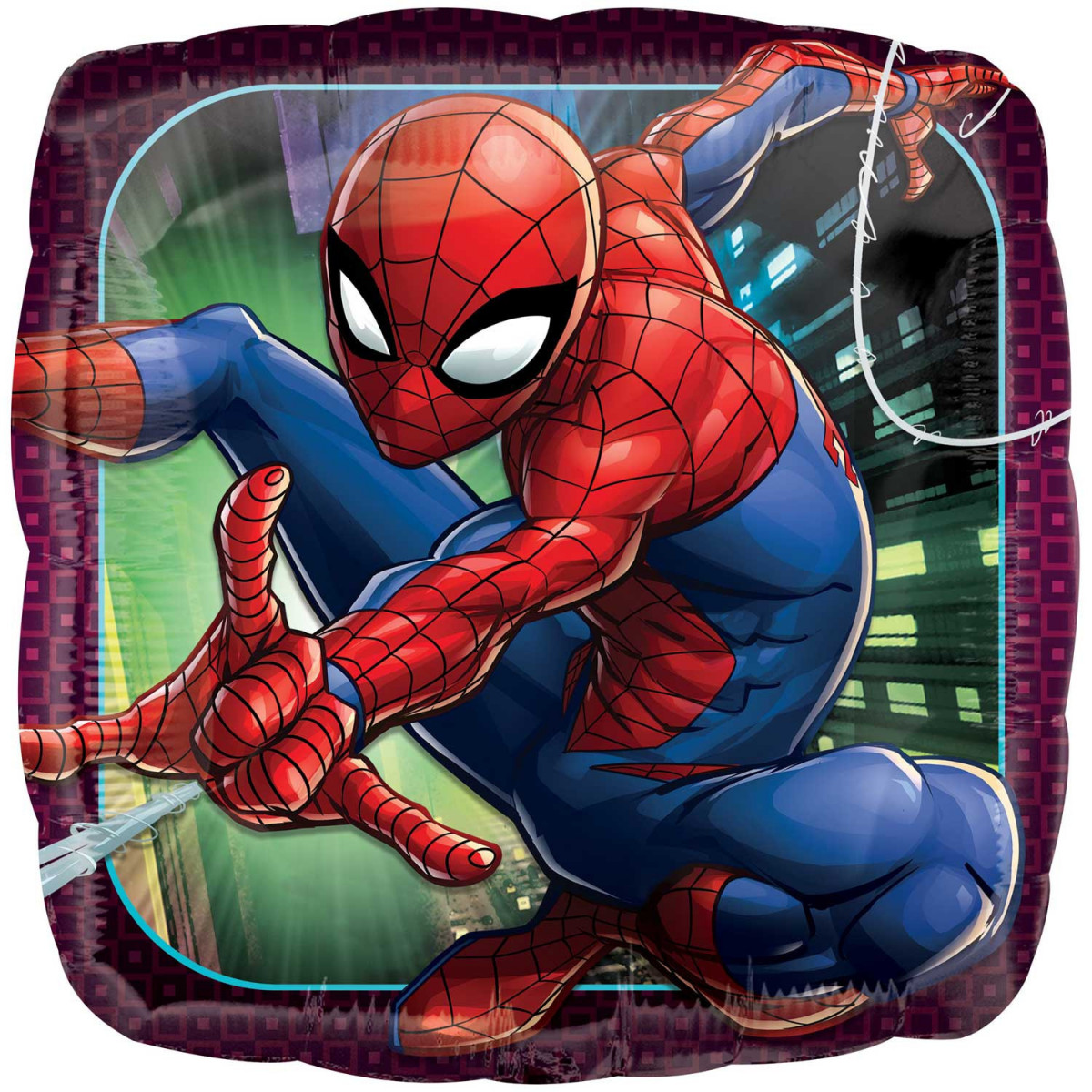 Spider-Man Square Foil Balloon - Inflated Spider-Man Square Foil Balloon - Inflated