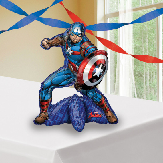 Captain America Air Filled Foil Balloon - Inflated Captain America Air Filled Foil Balloon - Inflated