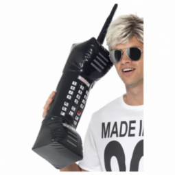 1980’s Inflatable Black Retro Mobile Phone Fancy Dress Accessory