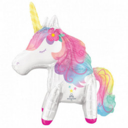 Enchanted Unicorn Air Filled Foil Balloon - Inflated