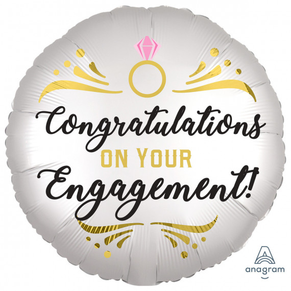 Engagement Round Foil Balloon - Inflated Engagement Round Foil Balloon - Inflated