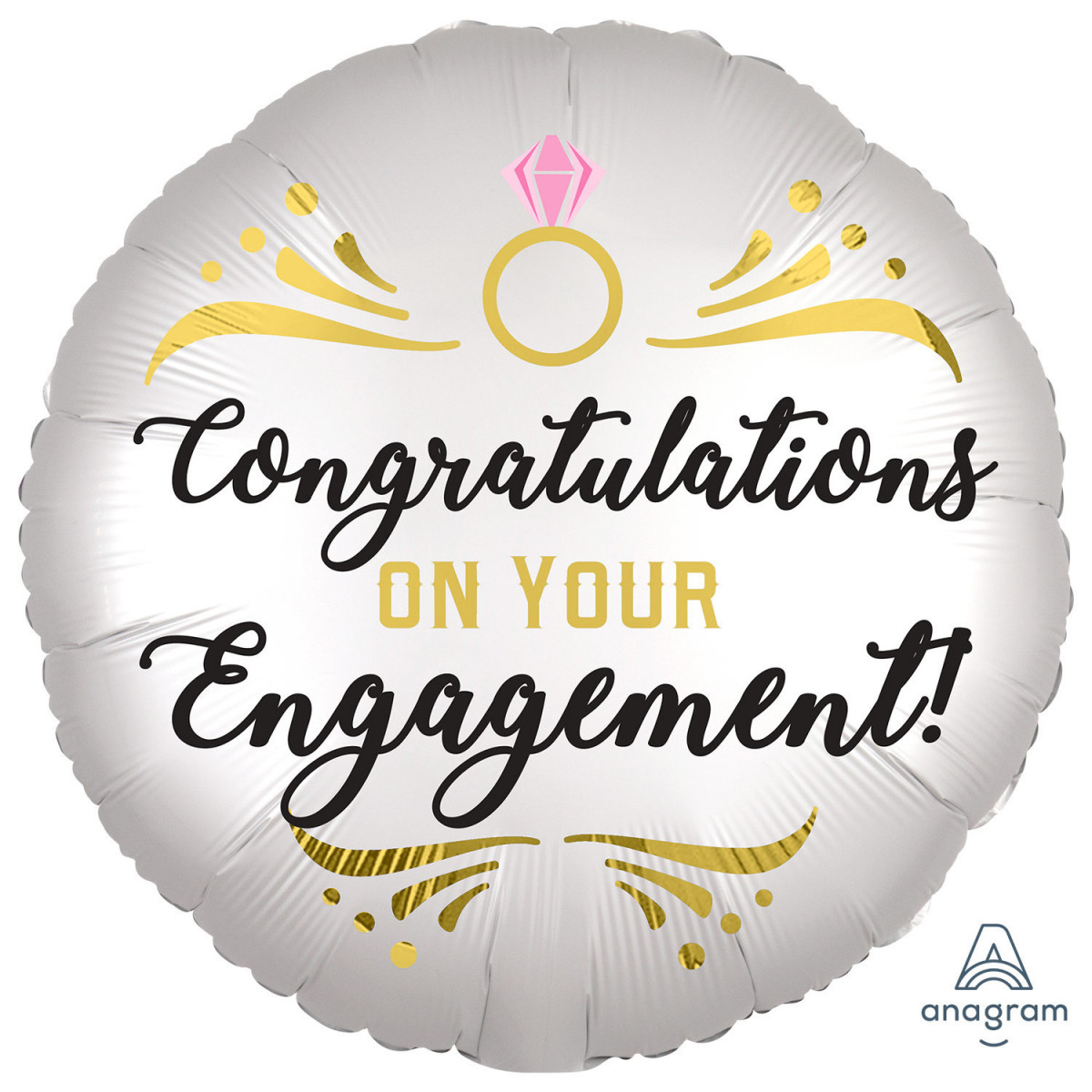 Engagement Round Foil Balloon - Inflated Engagement Round Foil Balloon - Inflated