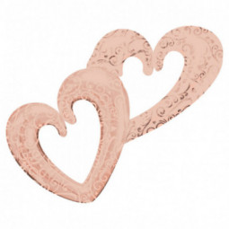 Rose Gold Interlocking Hearts Supershape Foil Balloon - Inflated