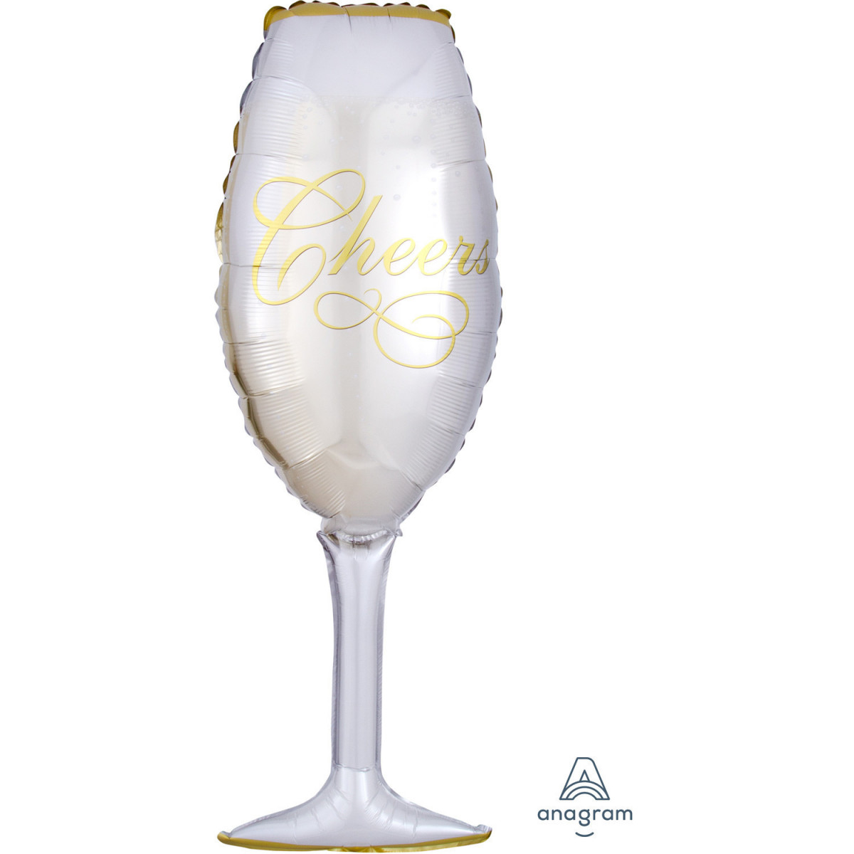 Champagne Glass Supershape Foil Balloon - Inflated Champagne Glass Supershape Foil Balloon - Inflated